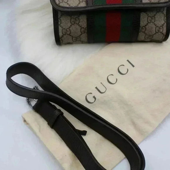 🎁Gucci Sherryline Supreme Plus Leather  Waist Pouch - Picture 4 of 16